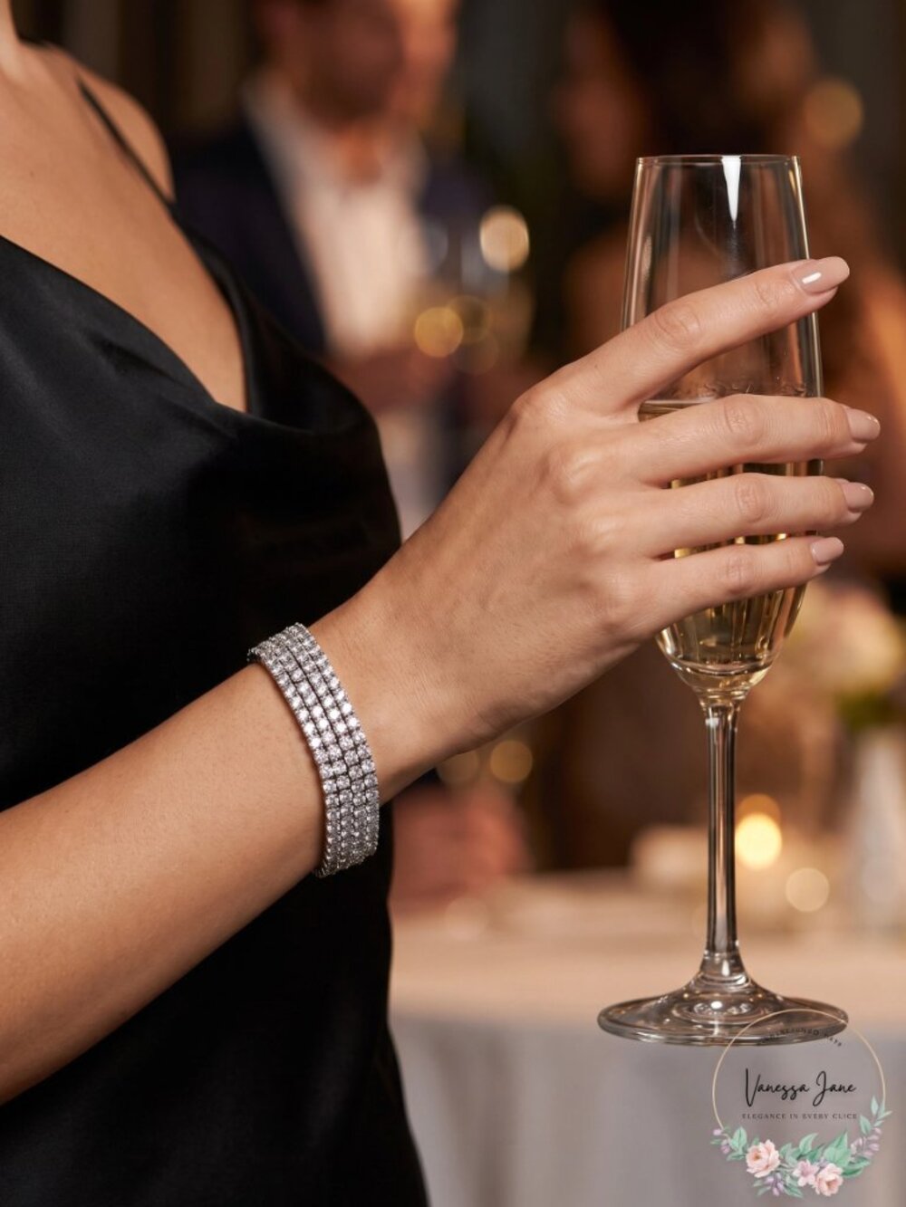 RH Macy Cubic Zirconia Multi-Row Statement Bracelet in Sterling Silver